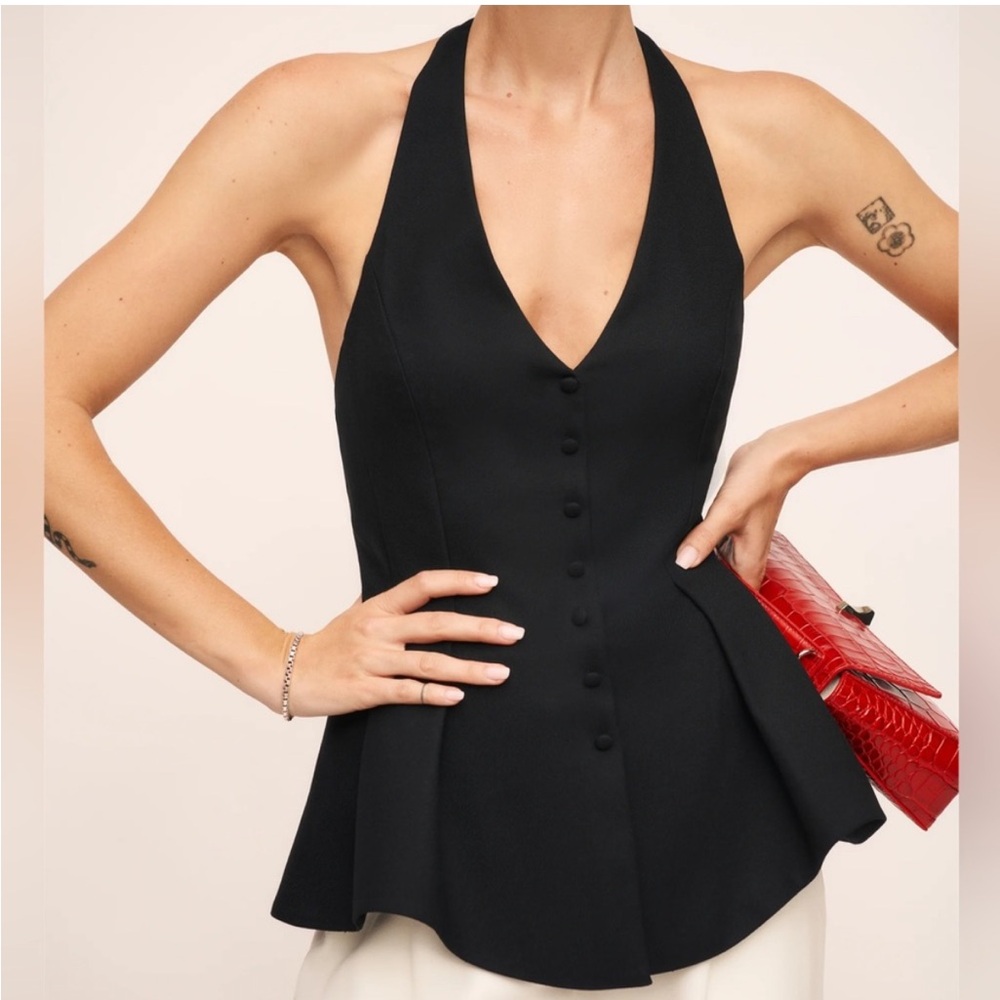 Reformation Auli Halter Top Black - Picture 3 of 9